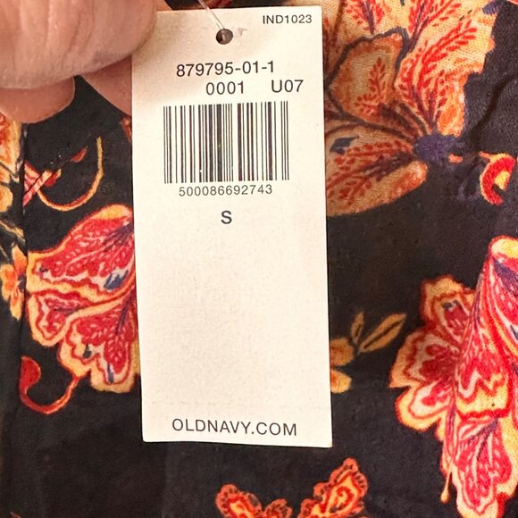 NWT Old Navy Floral Tie Back Swing Top Womens S Boho Hippie Festival Cottage - Picture 8 of 14